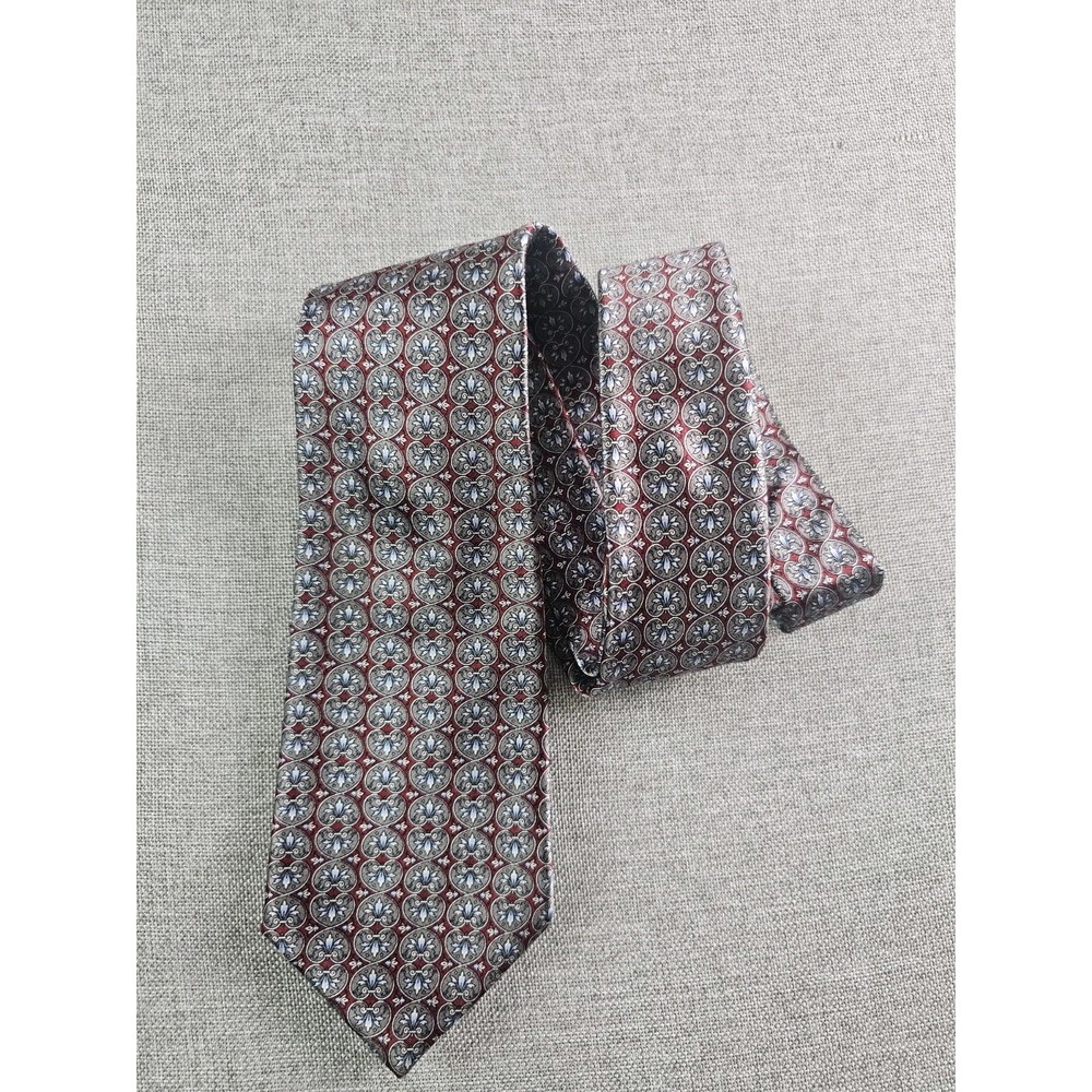 Christian Dior Ties Men 57X3.5 MultiColor Silk Geometric Floral Silky Modern Usa